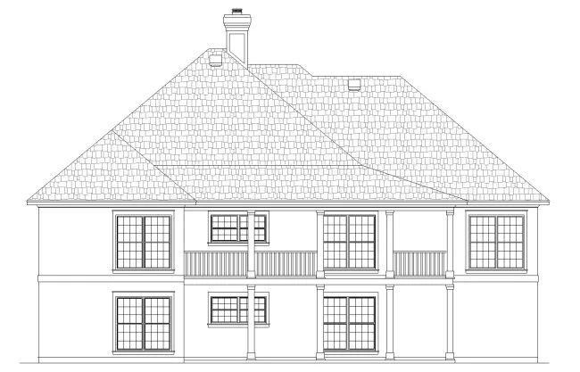 Rear elevation with optional basement fnd
